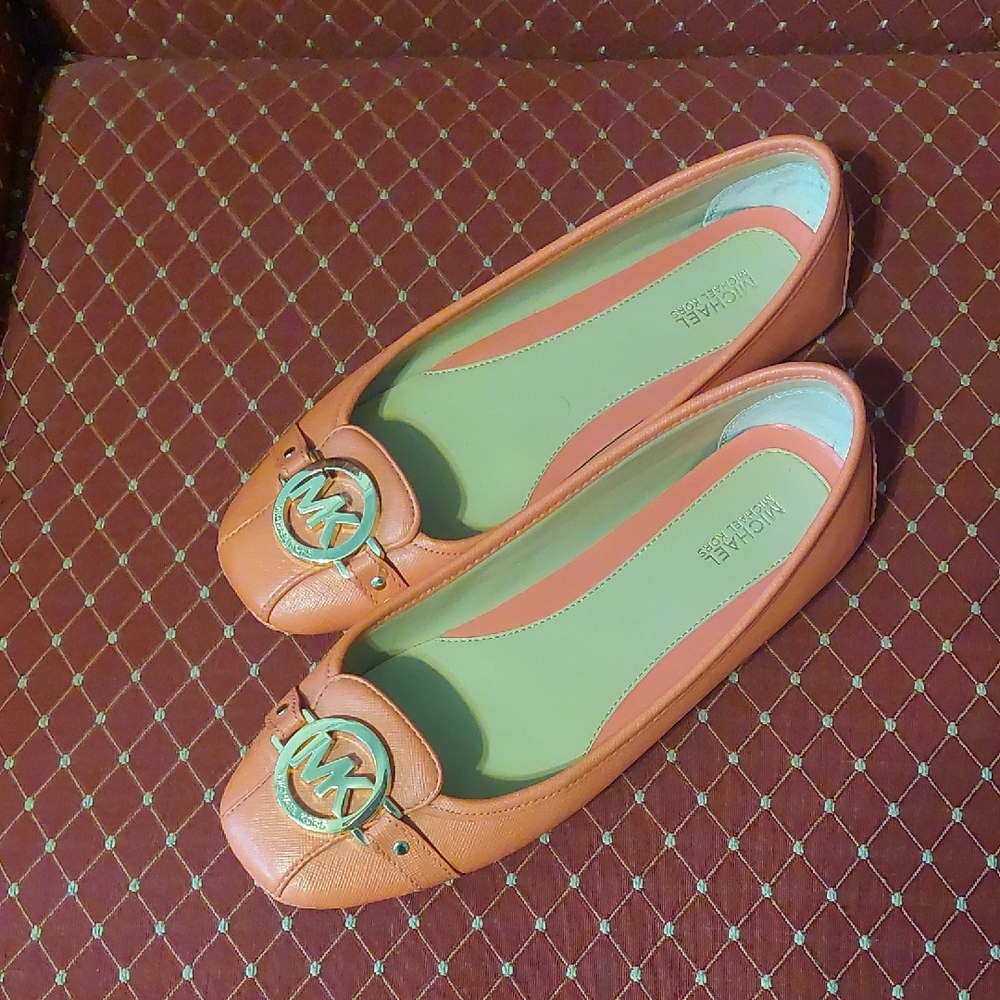 Michael Kors Women's Coral Flats with Gold Logo